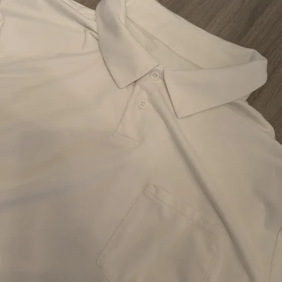 Vuori Ace Polo Shirt Mens Large White Casual Golf Moisture Wicking V164 - Picture 1 of 7